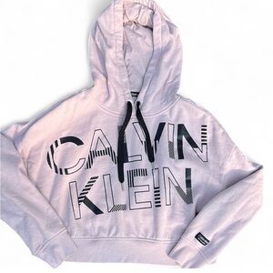 Calvin Klein Light Pink cropped Hoodie women’s medium